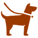 Brown dog standing on a lead icon